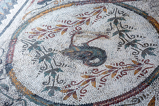 istock Ancient roman mosaic on the floor 2247074446