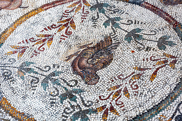 istock Ancient roman mosaic on the floor 2247074528