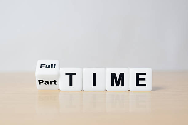 istock Flipping dice for change part time to full time. 2247078014