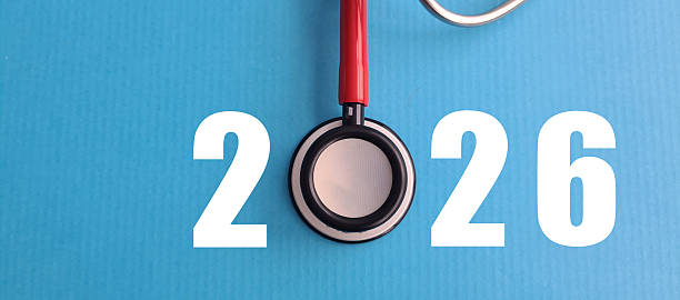 istock Stethoscope with number 2024 on blue background 2247078866