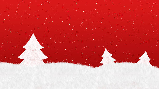 istock White coloured smudge snow cotton decoration bottom edge border with three snowy Christmas coniferous fir trees over beautiful starry snowing shiny blank red maroon glittery horizontal Xmas New Year festive magical ethereal celebration, grunge background 2247081992