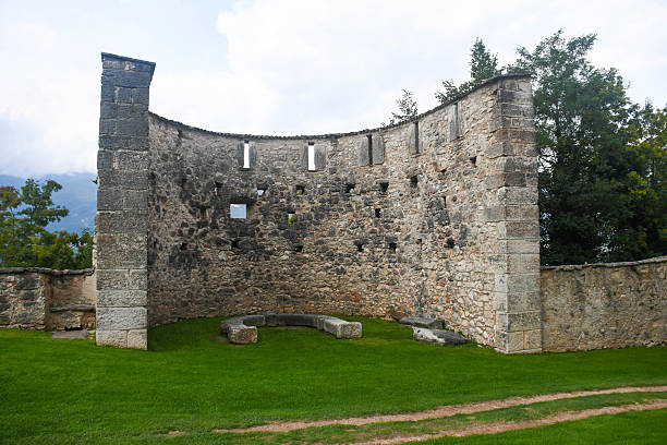 view of the fortification of an Italian castle