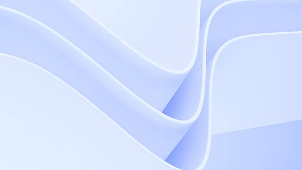 istock Abstract wavy curved 3d render. Blue soft layers of plastic with lines, folds, ruffles. Modern wallpaper, texture pattern. 2247095888