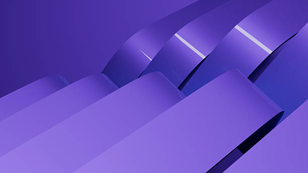 istock Abstract wavy curved 3d render. Violet soft layers of plastic with lines, folds, ruffles. Modern wallpaper, texture pattern. 2247095912