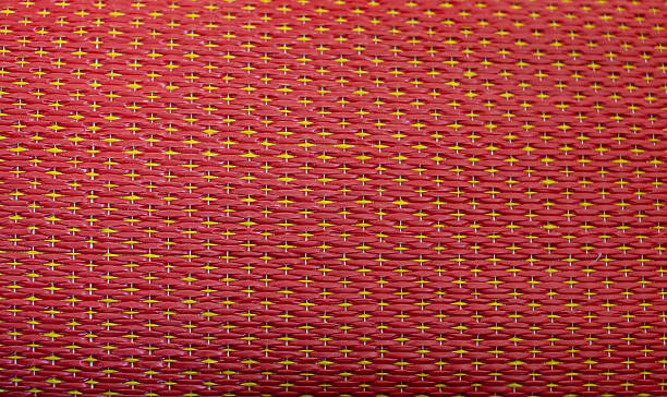 istock Red yellow polka dot floor coat texture close-up photography 2247098267