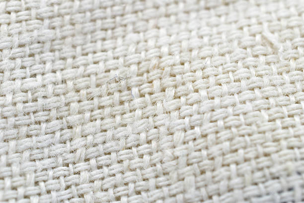 Textured pattern created from white jute fabric.