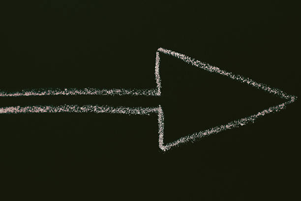 istock White chalk arrow. Arrow mark hand draw. Chalkboard. Photo 2247106464