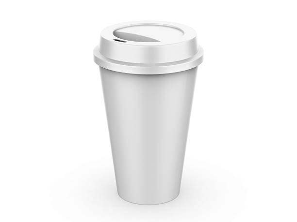 istock Paper coffee cup mockup with plastic lid, open and closed paper cup on isolated white background, 3d illustration. 2247106954