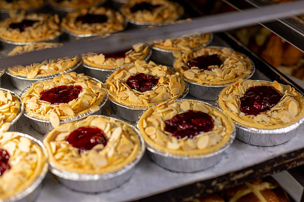istock Cherry Almond Tarts on a Shelf 2247106990