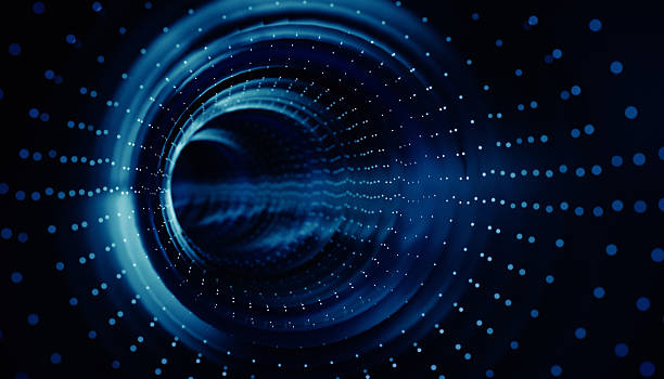 istock glowing blue particle tunnel with concentric rings, futuristic digital corridor visualization, abstract technology background, cyberspace pathway, data flow 3d rendering concept 2247111065