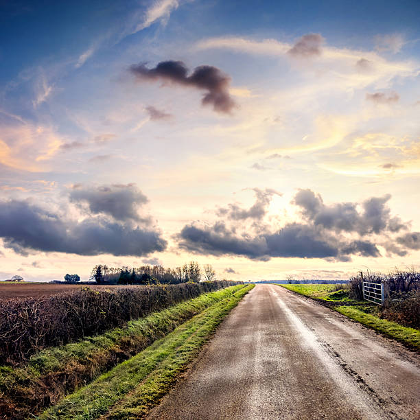 Countryside dirt road in Sainte-Magnance, France