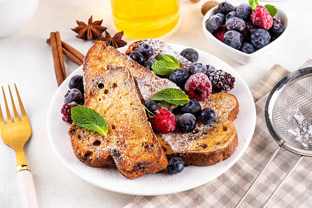 istock Leftover Christmas Spiced Stollen French Toasts 2247117032