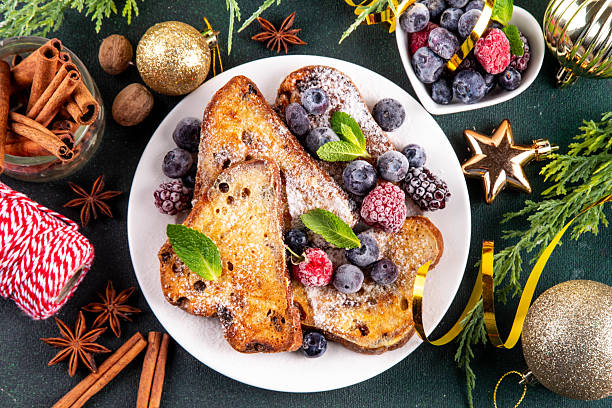 istock Leftover Christmas Spiced Stollen French Toasts 2247117107