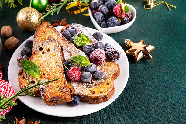 istock Leftover Christmas Spiced Stollen French Toasts 2247117109