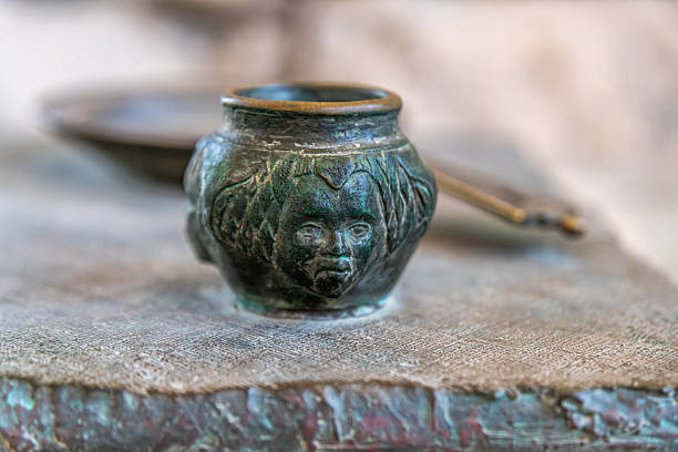 Bronzed bath house accessories at Beit She'an in Israel.