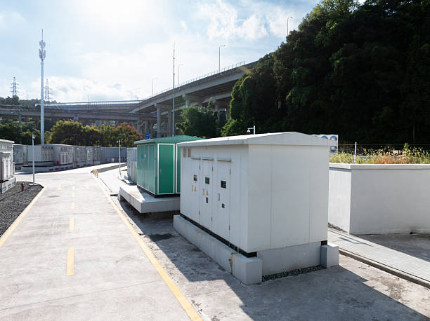 Aerial view of an energy storage station
