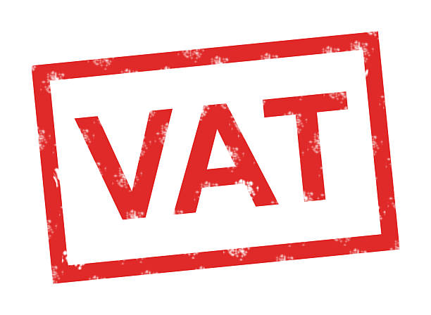 VAT - Value-Added Tax - Red rubber stamp on white background