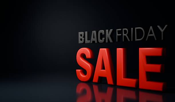 istock Dynamic 3D Text Graphic of BLACK FRIDAY SALE with Bold Red Focus, Dark Background, and Extensive Copy Space for Messaging. 2247131347