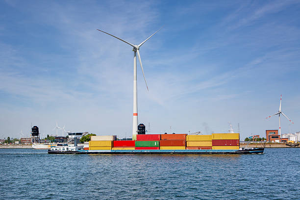 istock Port of Antwerp - barge on River Scheldt 2247131677