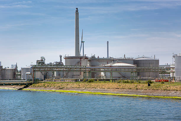 Port of Antwerp - large storage tanks, refinery