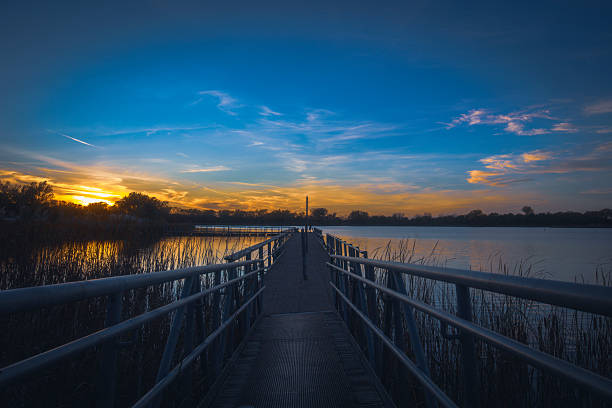 Sun going down at Kalimna jetty in East Gippsland Victoria