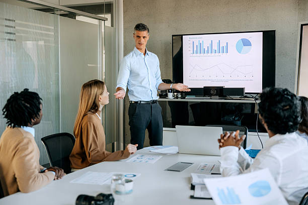 istock Man holding meeting at modern board room 2247136710
