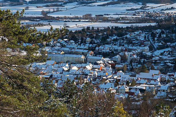 istock frozen valley with snowy scenery, peaceful snowy hamlet situated in valley beneath clear blue sky 2247137663