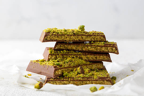 istock Dubai chocolate, milk chocolate filled with pistachio paste and kunefe 2247139481