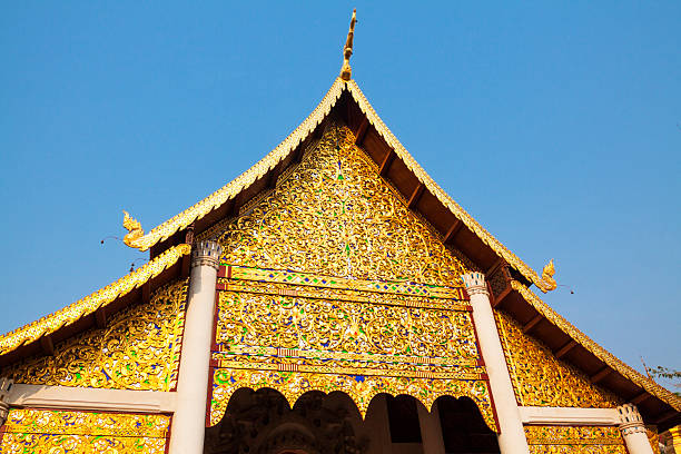 Golden gable of Wat Phra Singh in Chiang Mai in Lanna architecture style