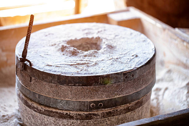 millstones for breaking grain into flour, antique
