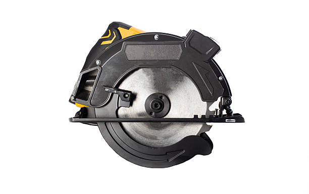 istock A powerful electric hand-held circular saw isolated on a white background, close-up. Woodworking tool. 2247147914