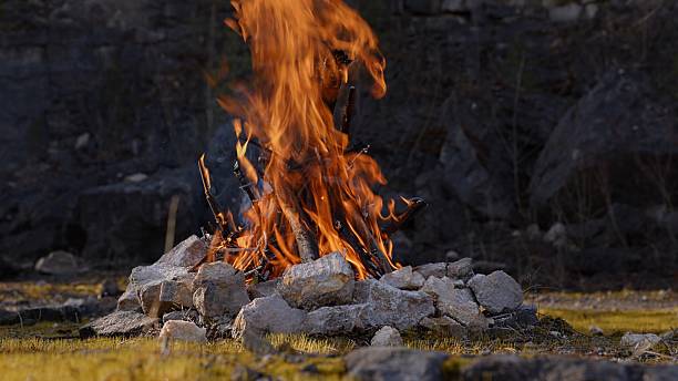 istock Crackling Campfire in a Rocky Landscape 2247152022