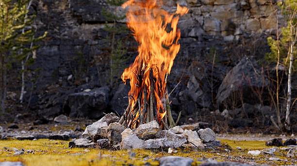 istock Crackling Campfire in a Rocky Landscape 2247152114