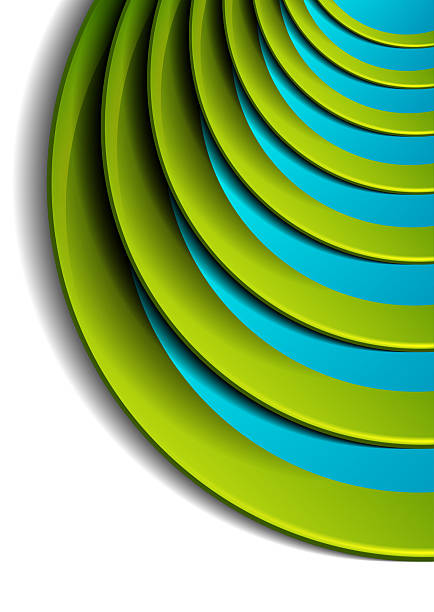 istock Blue and green abstract glossy round shapes on the white background 2247154109