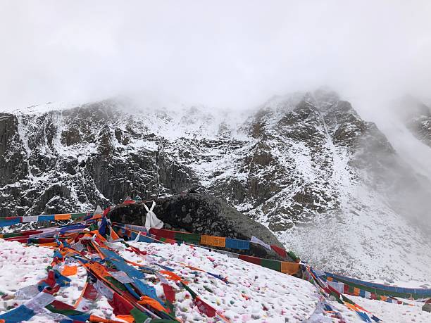 Dolma La Pass in September - Outer Kora around Mount Kailash in Tibet in China.