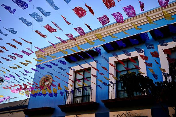 istock Blue Building with Papel Picado Decorations (Oaxaca de Juarez, Mexico) 2247155805