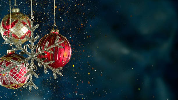 istock Christmas Decoration with Colored Shiny Balls and Glitters 2247155938