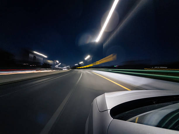 Driving at night in Mexico City South Elevated Highway