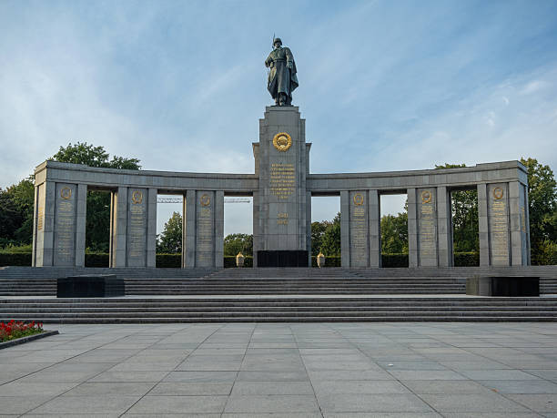 istock Soviet War Memorial Under Overcast Berlin Sky, Soldier Statue At 2247162050