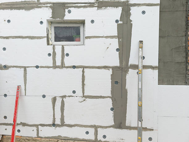 istock White wall insulated with polystyrene foam, with a window in the middle 2247165682