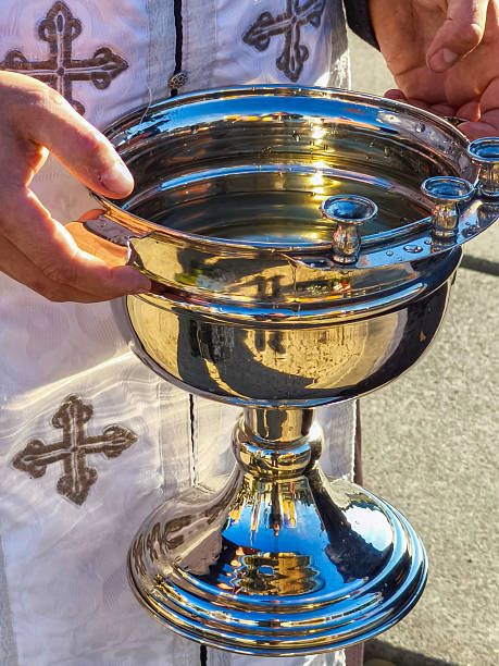 Various religious ritual objects in orthodox church