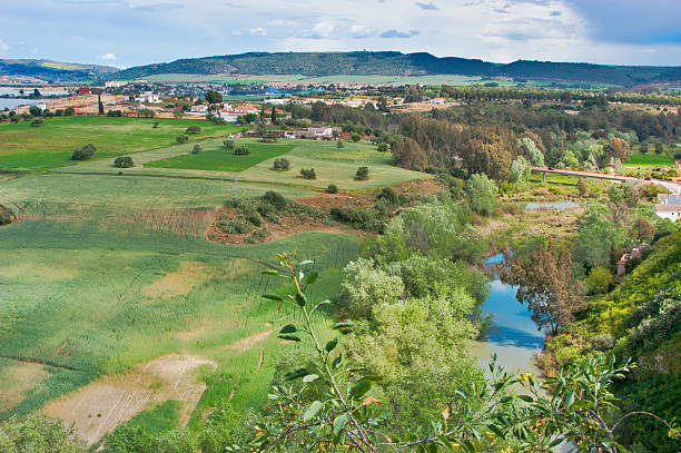 istock Arcos de la Frontera landscape with Guadalete river and green fields 2247169215