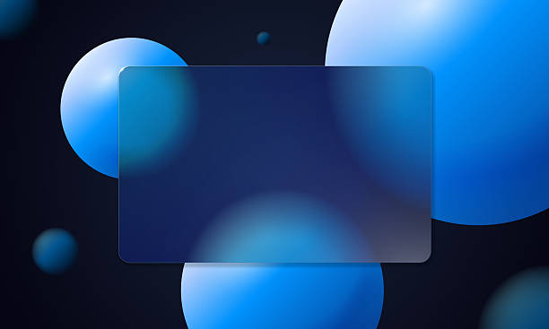istock Modern glassmorphism card with glossy 3D spheres and subtle blur shines in clean blue palette. Transparent glass morphism panel and abstract shapes. Futuristic UI banner for web and app presentation. 2247169366