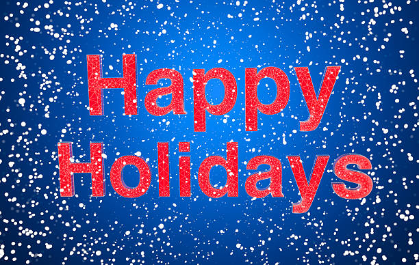 Happy Holidays Text with Snowy Background