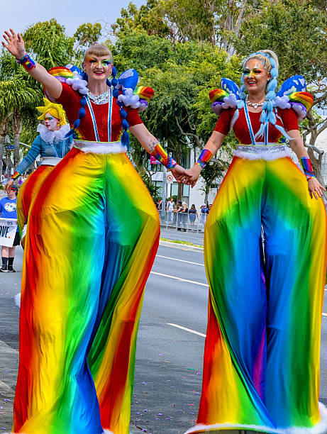 West Hollywood, California - June 01, 2025: Stilt walkers in the WeHo Pride Parade