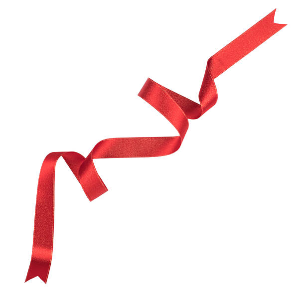 istock Red wavy ribbon with gold edge isolated cutout on white background 2247197723