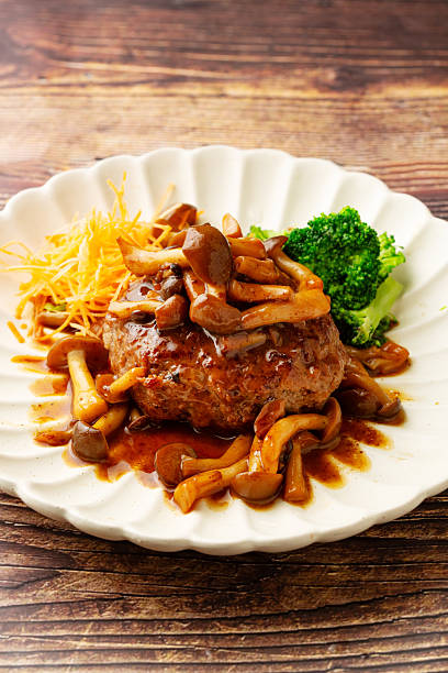 Hamburger steak with mushroom demi-glace sauce