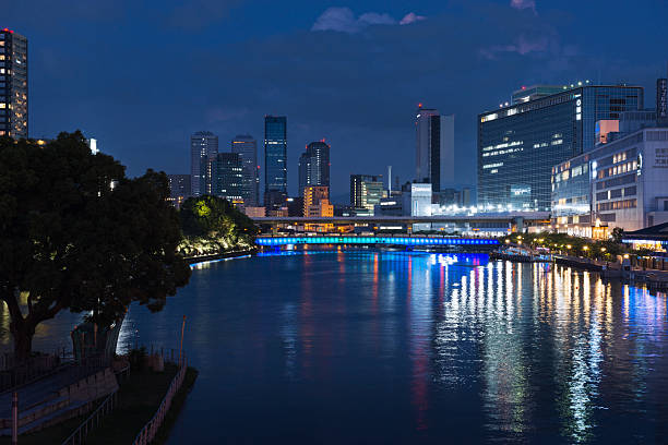 Scenery of the Okawa River at Tenmabashi in Osaka