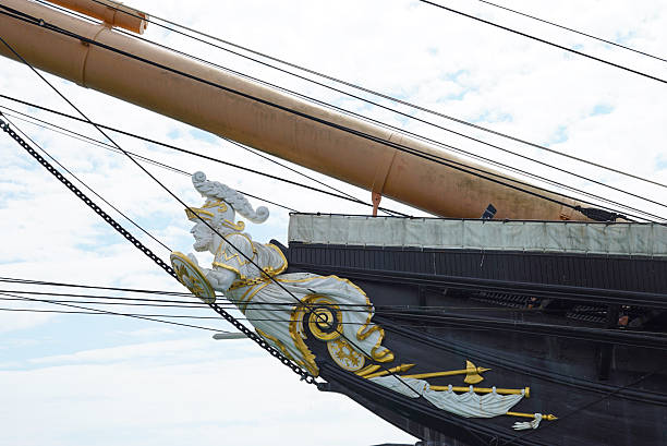 HMS Warrior historic first steam powered warship moored in Portsmouth Harbour.
