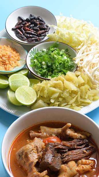 istock rice vermicelli with northern thai curry sauce on blue background 2247215942